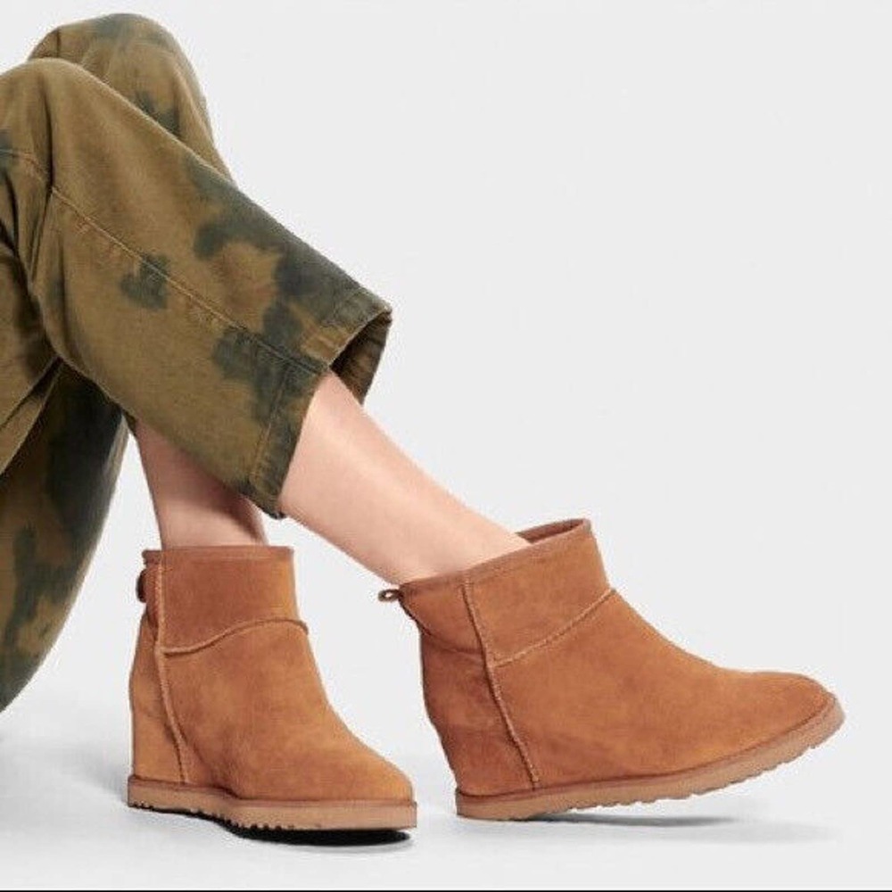 UGG Classic Femme Mini Wedge Bootie Chestnut Brown Boots Women's US Size 12 - Picture 12 of 12
